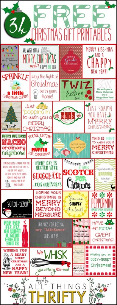 FREE PRINTABLES FOR CHRISTMAS GIFTS