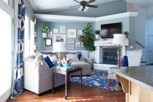 Navy, Pink, and Gray Living Room Decor Ideas-17
