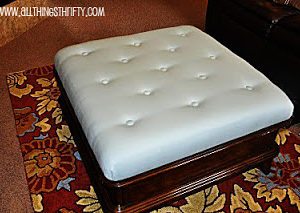 Reupholstered Tufted Ottoman thumbnail