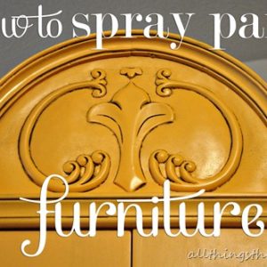 How to spray paint furniture {YELLOW} thumbnail