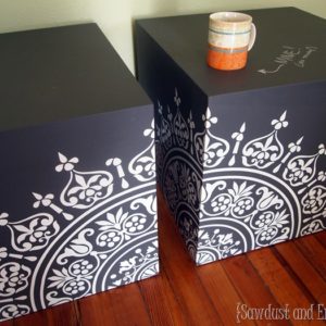 Furniture Tutorial ~ Chalkboard Cubes using Vinyl as a STENCIL! {Sawdust and Embryos} thumbnail