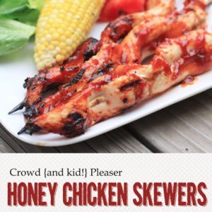 Crowd {and kid} Pleaser Honey Chicken Skewers {by Landee See, Landee Do} thumbnail