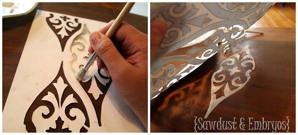 Stencilling a coffee table {Sawdust and Embryos}