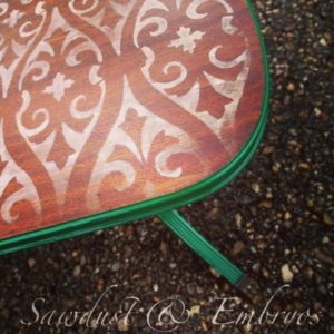 Stencilled & Distressed Coffee Table {by Sawdust and Embryos} thumbnail
