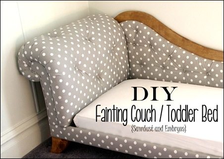 Step-by-Step instructions to build and upholster a Mini Fainting Couch (Toddler Bed!) by Sawdust and Embryos