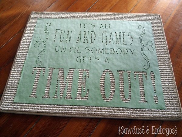 Using Vinyl as a Stencil ~ Time-Out Mat! {Sawdust and Embryos}