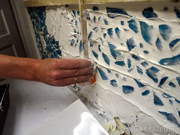 Grouting your Mosaic Backsplash {Sawdust and Embryos}