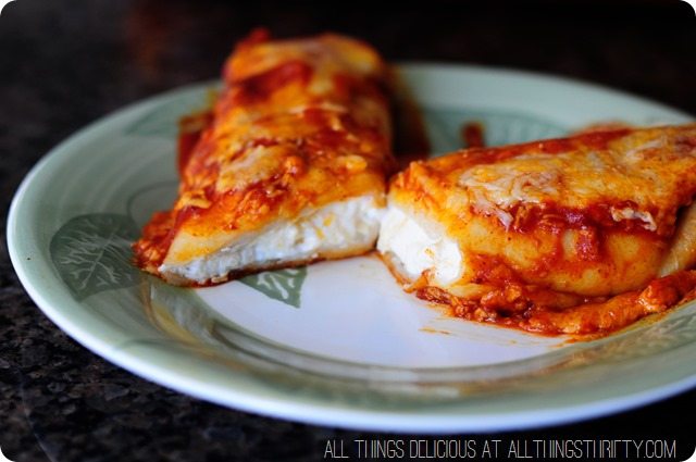 Red Sauce Chicken Enchilada Recipe with Cream Cheese