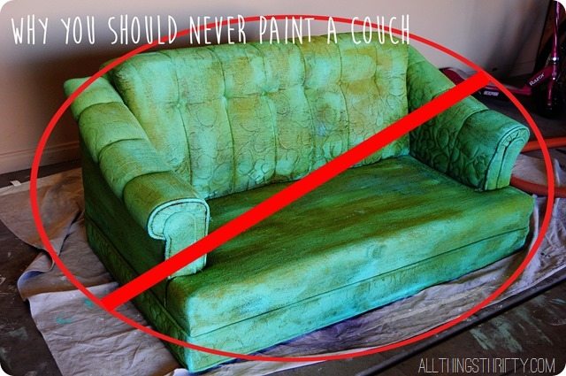 How To Chalk Paint Upholstery- Antique Sofa Makeover - Farmhouse