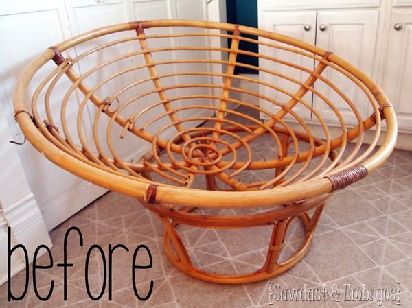 Turn a papasan frame into a canopy reading nook for kids! {Sawdust and Embryos}