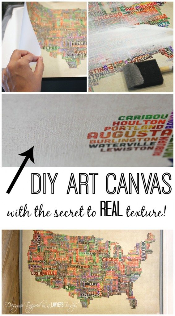 MUST PIN!  DIY Art Canvas with REAL TEXTURE!  Full tutorial by Designer Trapped in a Lawyer's Body for All Things Thrifty!