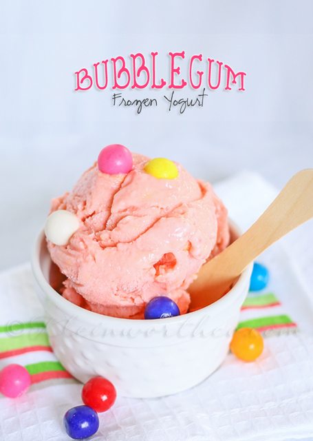 Bubblegum Frozen Yogurt by Gina @ Kleinworth &Co.