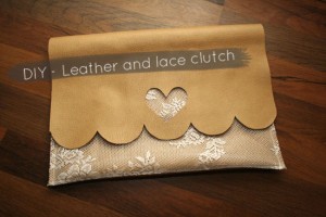 Lace Leather Clutch