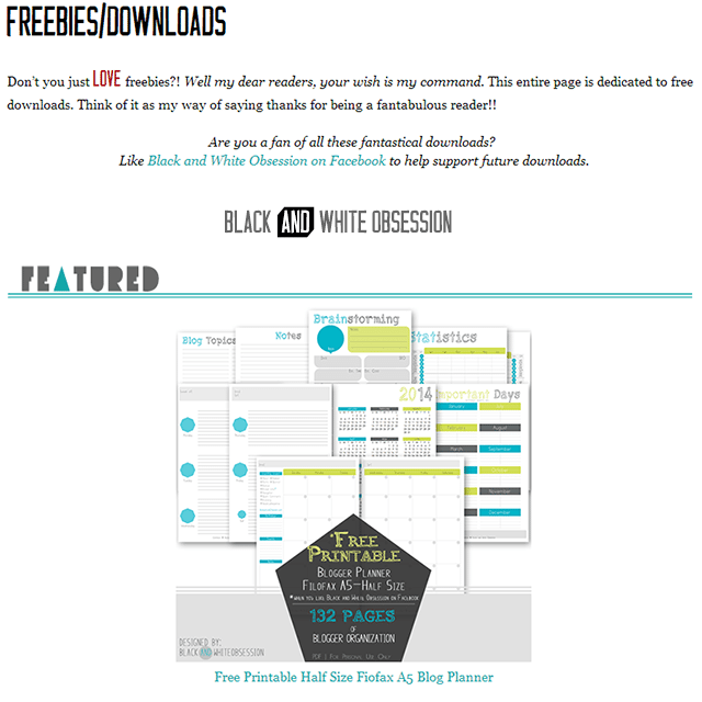 Black and White Obsession’s Freebie Download Page | All things Thrifty contributor Trisha D from Black and White Obsession
