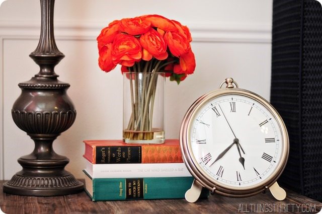 books-flowers-clock