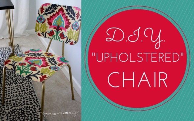 AWESOME!  Mod Podge fabric onto a wooden chair!  Full tutorial by Designer Trapped in a Lawyer's Body for All Things Thrifty!  