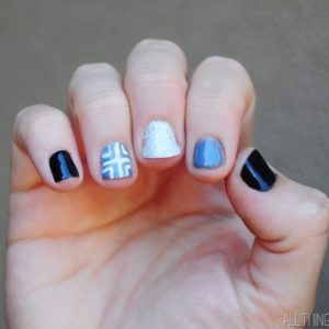 Black, Charcoal, White, and Silver Nail Designs thumbnail