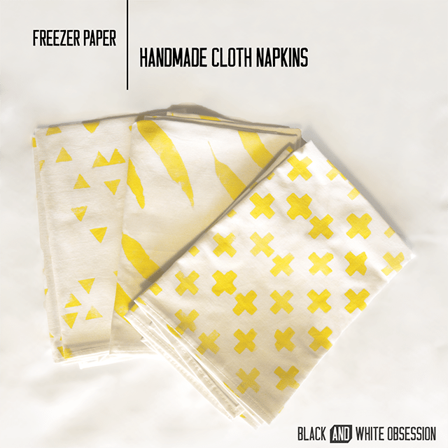 Freezer Paper: Handmade Cloth Napkins | All things Thrifty contributor Trisha D from Black and White Obsession