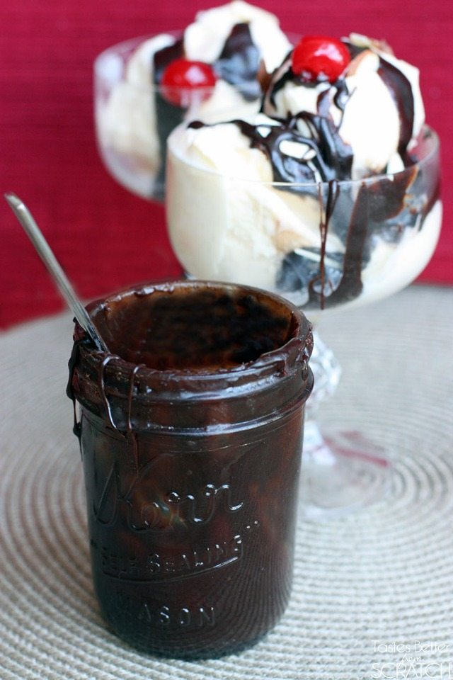 Hot Fudge Sauce recipe from TastesBetterFromScratch.com on All Things Thrifty