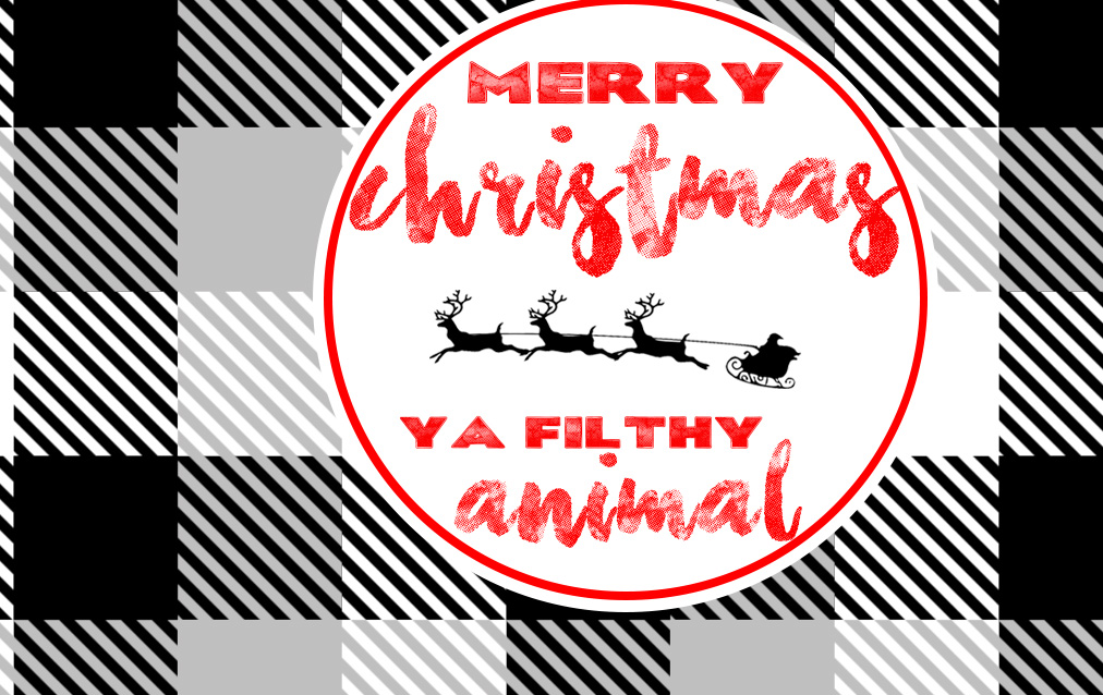 Merry Christmas ya Filthy Animal Gift Card Holder Plaid