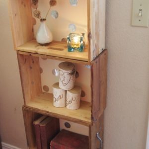 Old Drawer Bookshelf with Foiled Polka Dots thumbnail