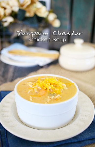 Jalapeno Cheddar Chicken Soup - in the crock pot from kleinworthco.com