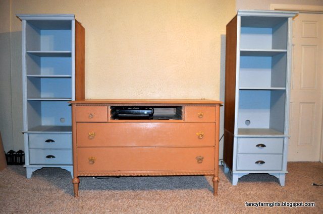 Turning An Old Dresser And Bookshelves Into A Media Center All