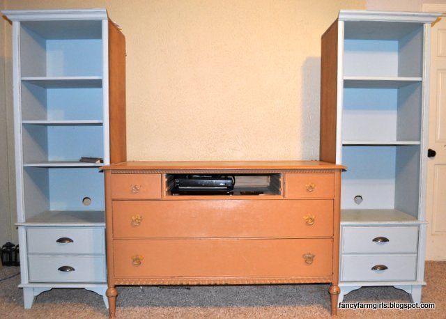 Turning An Old Dresser And Bookshelves, How To Turn An Entertainment Center Into A Dresser