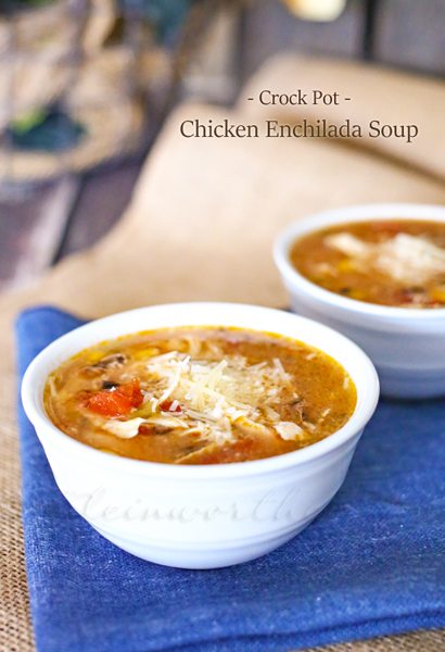 Crock Pot Chicken Enchilada Soup from kleinworthco.com