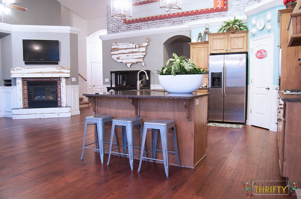 kitchen and living room wood flooring renovation