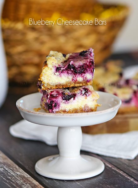 Blueberry Cheesecake Bars from kleinworthco.com