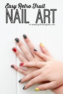 Easy Retro Fruit Nail Art