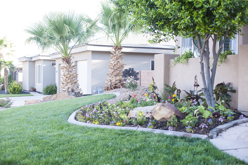 flower bed landscaping project