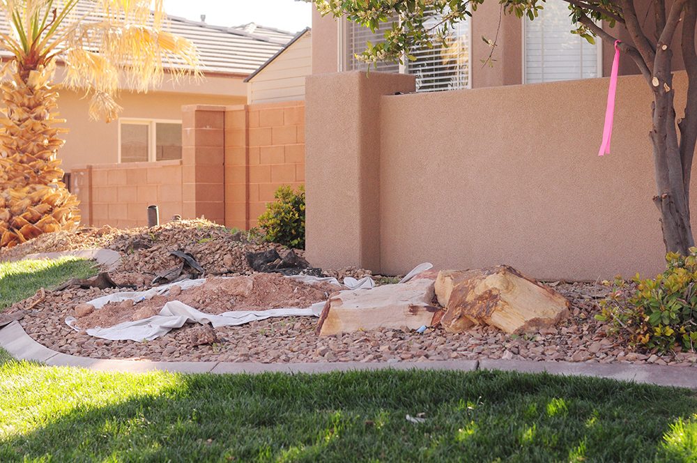 front yard landscape rocks