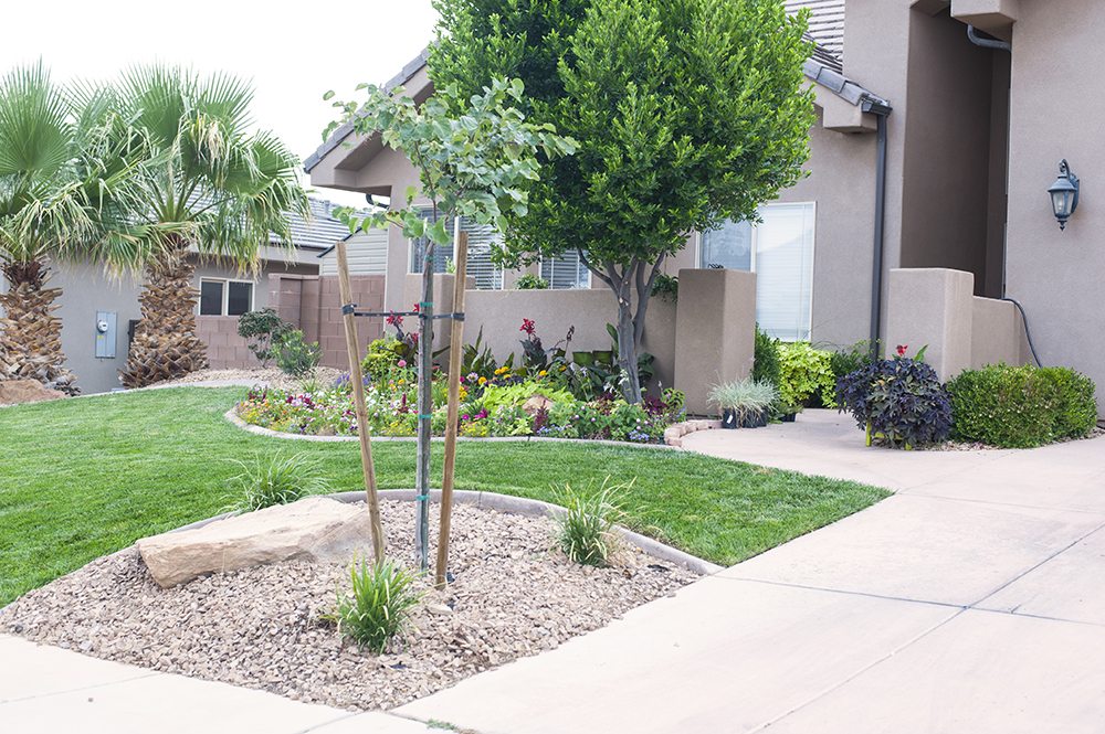 front yard flower bed landscaping project for web