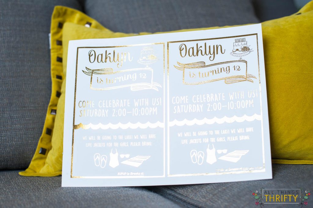 Gold Foil Birthday Invitations