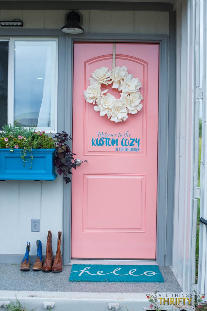 Tiny Container Cabin Entryway