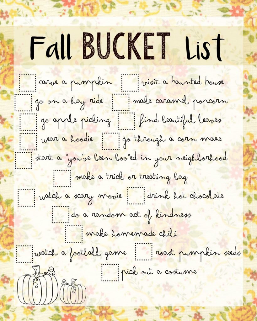 fall bucket list