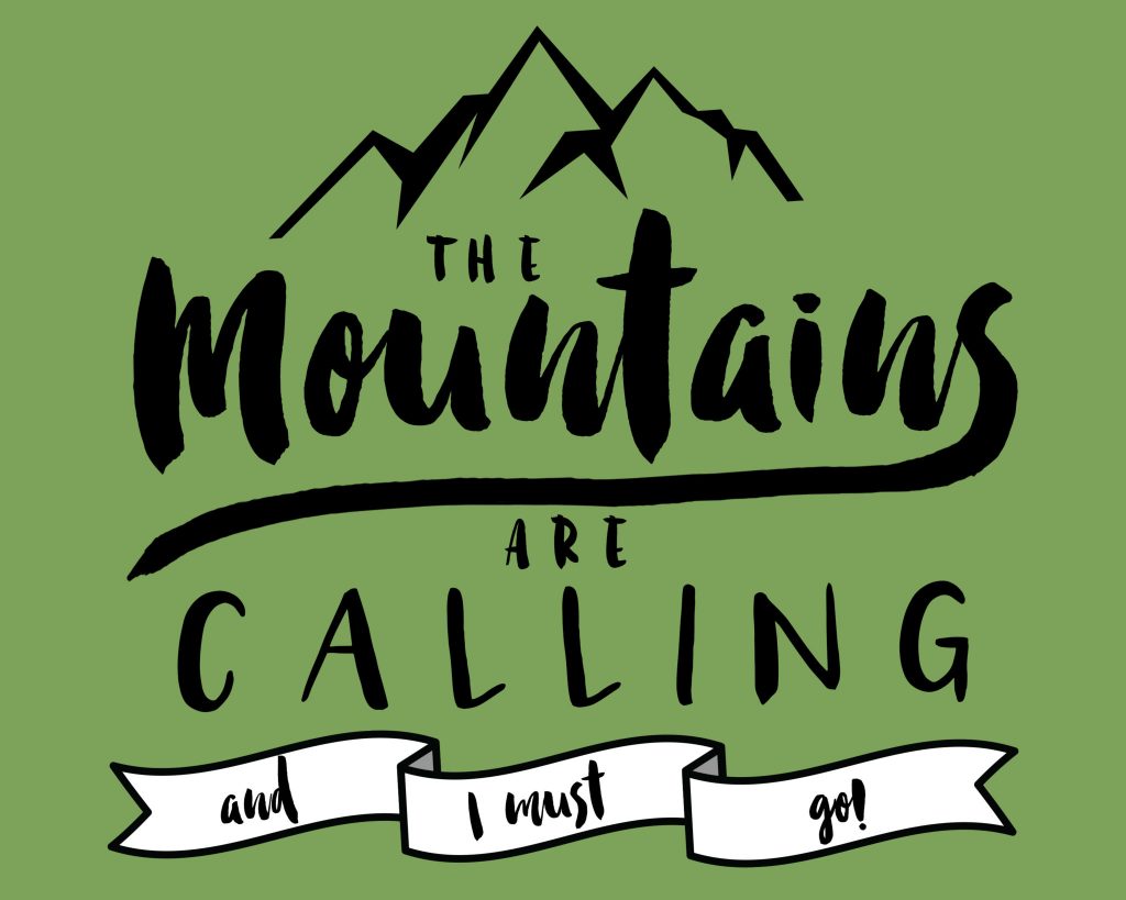 mountains printable green