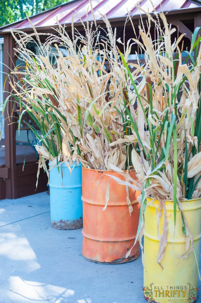 Fall Buckets outdoor fall decor