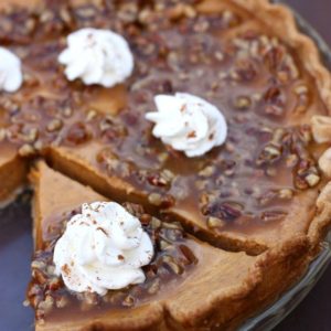 Pumpkin Pie with Caramel Pecan Topping thumbnail