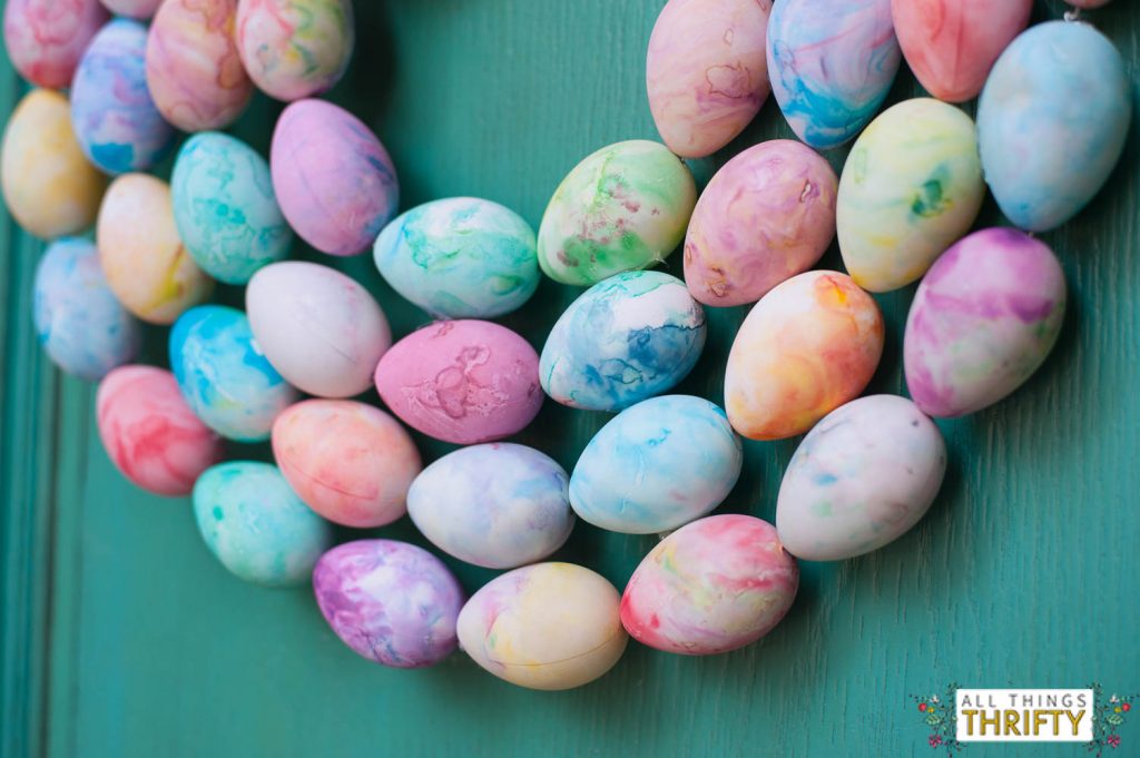 Marble Dyed Easter Egg Wreath