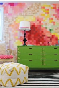 All Things COLOR: Pixelated Wall