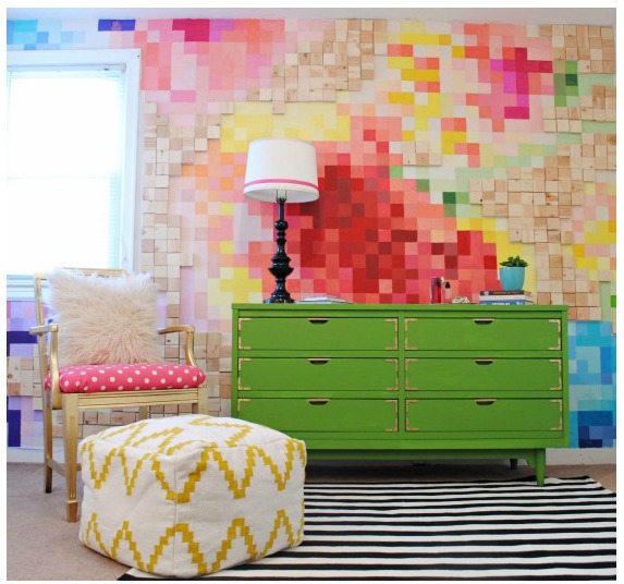 All Things COLOR: Pixelated Wall