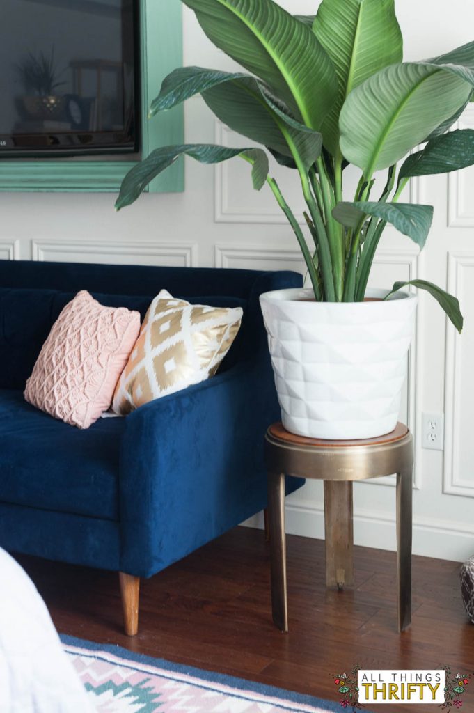 Blush, Navy, Yellow Master Bedroom Refresh-19