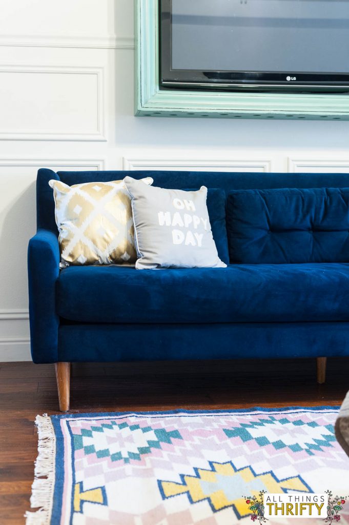 Blush, Navy, Yellow Master Bedroom Refresh-35