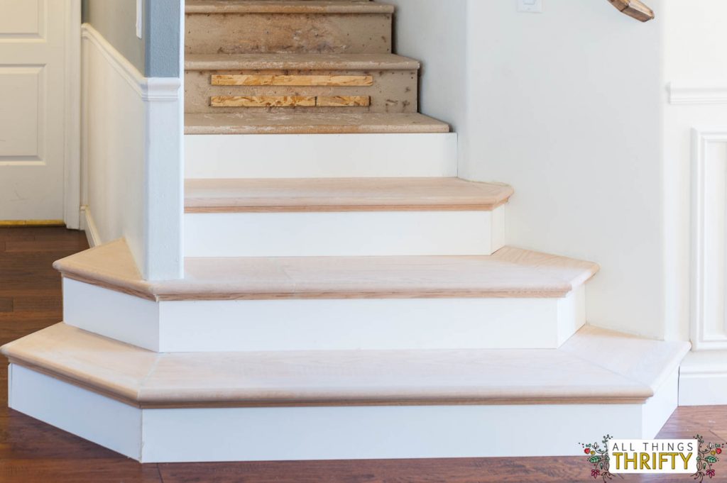 New Wooden Stair Treads REVEAL…FINALLY!