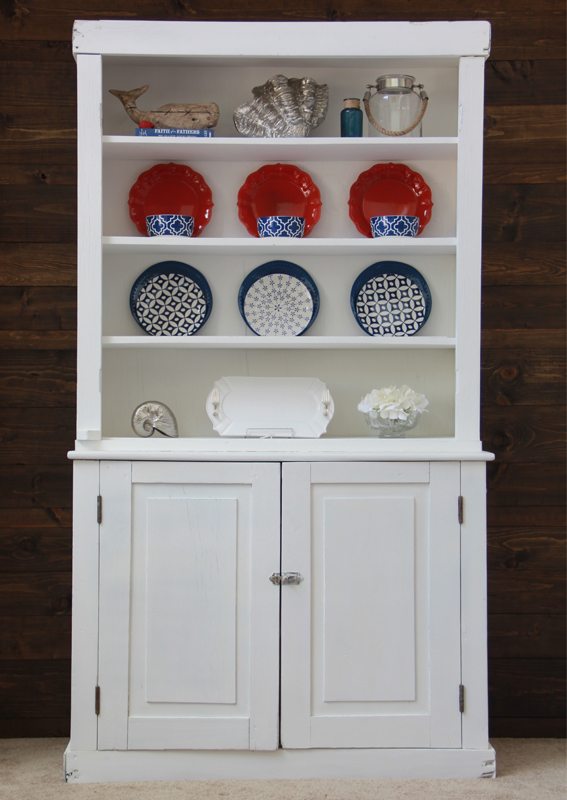 ATT White Antique Hutch Makeover 5