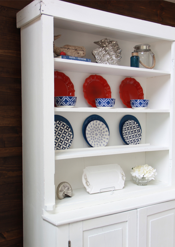 ATT White Antique Hutch Makeover 6