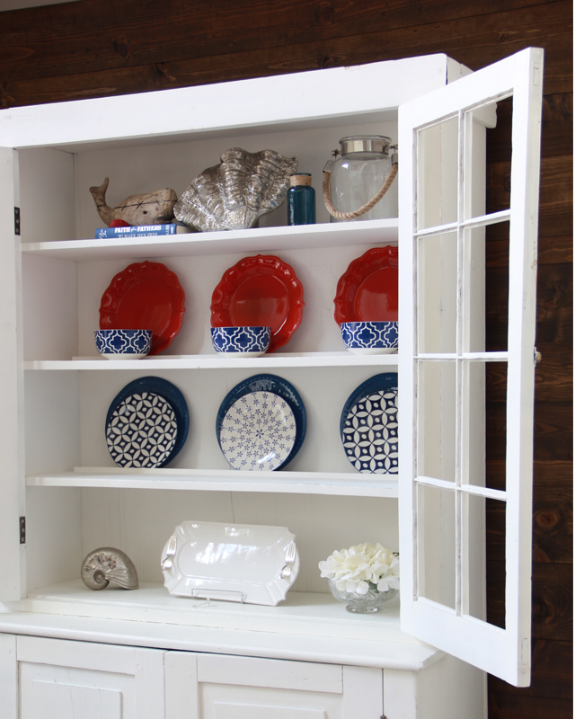 ATT White Antique Hutch Makeover 8